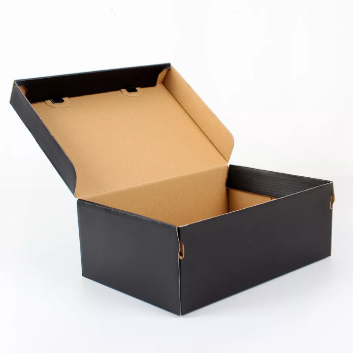 Grossistförsäljning lyxig färg skokartong förpackning wellpapper tryckpapper sneaker skor box med anpassad logotyp