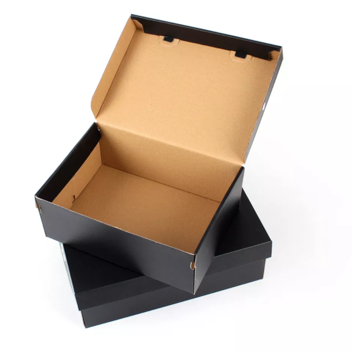 Grossistförsäljning lyxig färg skokartong förpackning wellpapper tryckpapper sneaker skor box med anpassad logotyp