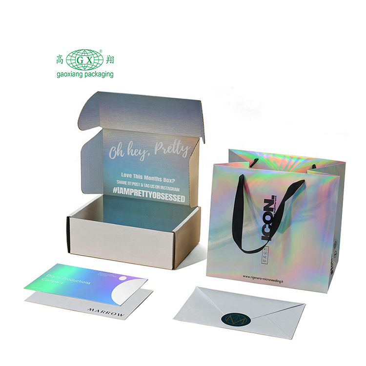 Anpassade tryck personliga wellpapper lådor frakt postförpackning box med logotyp